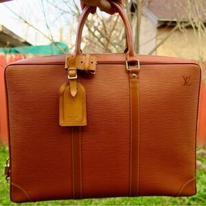 Vintage Louis Vuitton Porte Document Voyage Briefcase |Epi Leather LV Laptop Bag